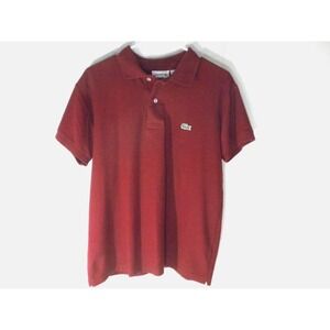 Lacoste Polo Shirt Mens M Red Devanlay Pique Knit Crocodile Short Sleeve‎ Preppy